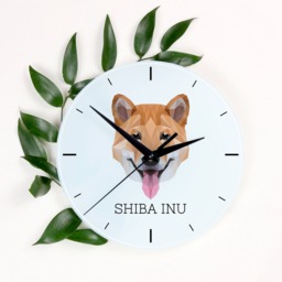 A Clock With A Shiba Inu Dog. New Collection The Geometric Dog - thumbnail 1