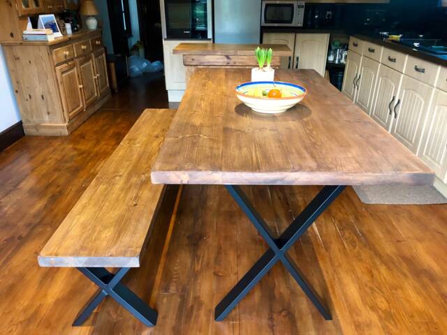 Chunky Interior Seamless Farmhouse Table - Handmade Solid Wood Dining With Custom Sizes & Finishes Rustic Kitchen Furniture - image 1