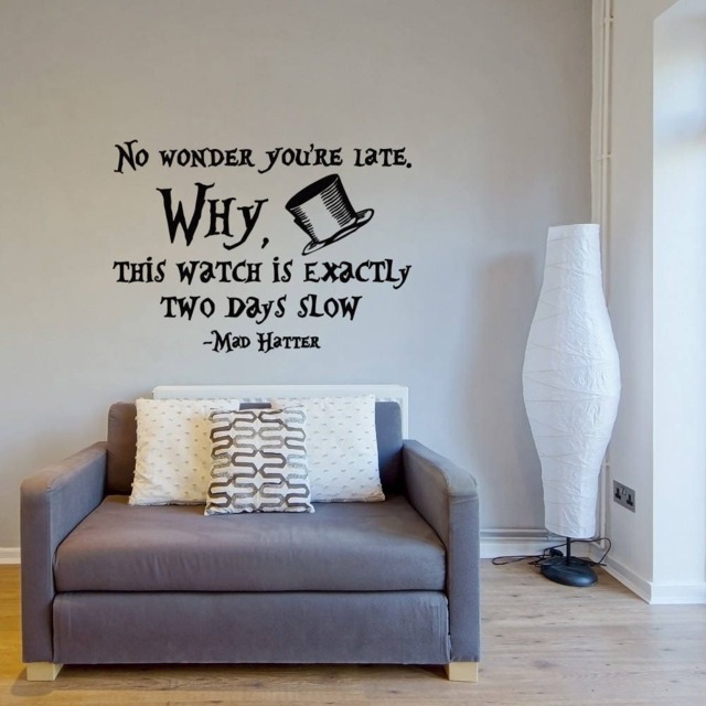 Mad Hatter Quote Wall Decal - Alice in Wonderland Decor P185 - image 1
