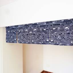 Japanese Noren Order Made, Indigo Blue Curtain, Window Valance, Kyoto City Noren, Wall Tapestry, Fabric Panel, Kyoto - thumbnail 3