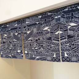 Japanese Noren Order Made, Indigo Blue Curtain, Window Valance, Kyoto City Noren, Wall Tapestry, Fabric Panel, Kyoto - thumbnail 2