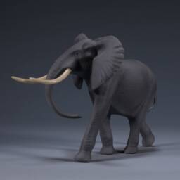 Elephant Sculpture By John Perry Free Standing 7 Inches Tall Airbrushed - thumbnail 3
