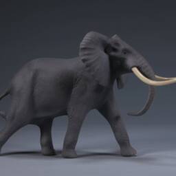 Elephant Sculpture By John Perry Free Standing 7 Inches Tall Airbrushed - thumbnail 2