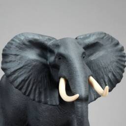 Elephant Sculpture By John Perry Free Standing 7 Inches Tall Airbrushed - thumbnail 4