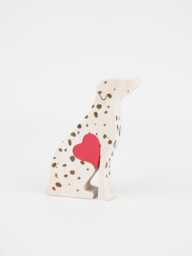Personalised Dalmatian Wooden Figurine, Engraved Love Heart Dog Memorial Statue, Mother's Day Remembrance Gift - thumbnail 1