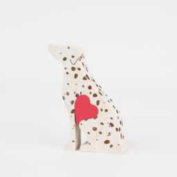 Personalised Dalmatian Wooden Figurine, Engraved Love Heart Dog Memorial Statue, Mother's Day Remembrance Gift - thumbnail 3