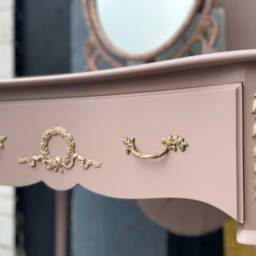 French Style Kidney Shaped Vanity - Elegant Dressing Table - thumbnail 4