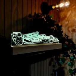 Charles Leclerc Ferrari Led Night Light, F1 Gifts, Gifts For Him, Her, Lights, Bedroom Light - thumbnail 2