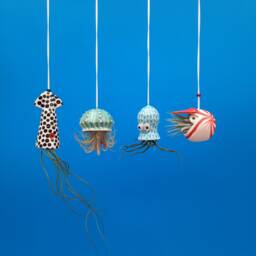 An Octopus Garden Collection Of 4 Mini Hanging Air Planters, Gift - thumbnail 1