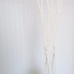 Macrame Plant Hanger, Dip-Dye, Ombre Holder, Aquamarine No Tariffs/Fees To Usa - thumbnail 4