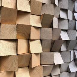 Reclaimed Wood Wall Art - 3D Sound Diffuser, Gold Gray Gradient - thumbnail 2
