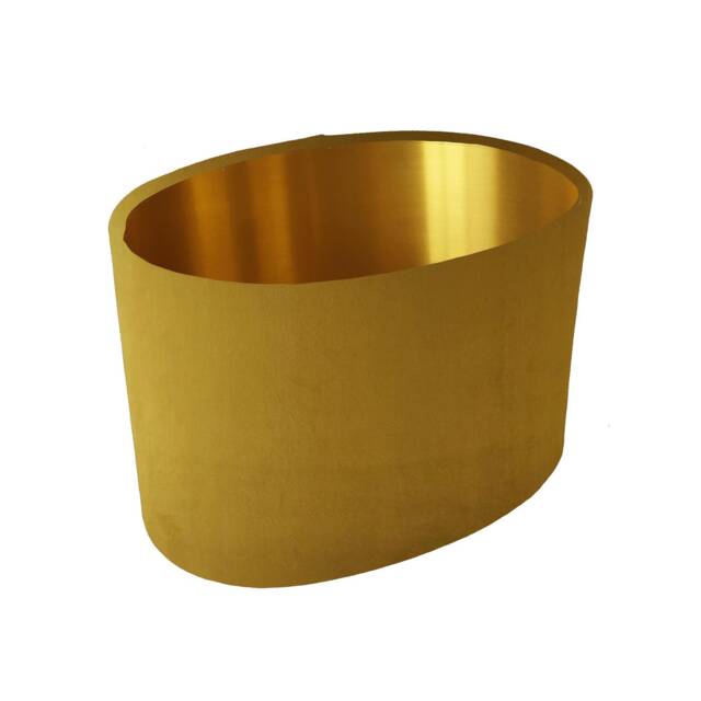 Mustard Oval Lampshade in Velvet With Gold Lining Lightshade - image 1