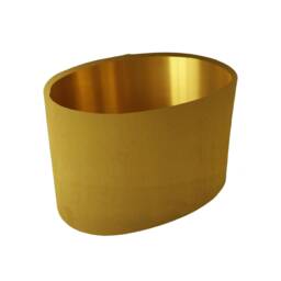 Mustard Oval Lampshade in Velvet With Gold Lining Lightshade - thumbnail 1
