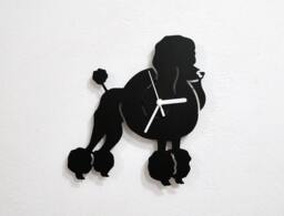Poodle Dog - Wall Clock Silhouette - thumbnail 1