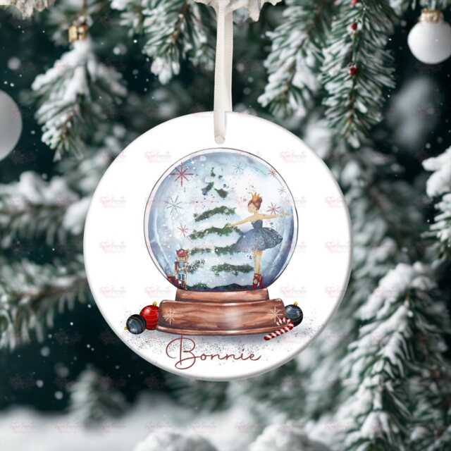 Personalised Ballerina Christmas Decoration - Granddaughter Gift Custom Bauble For Girls Stocking Filler Box - image 1