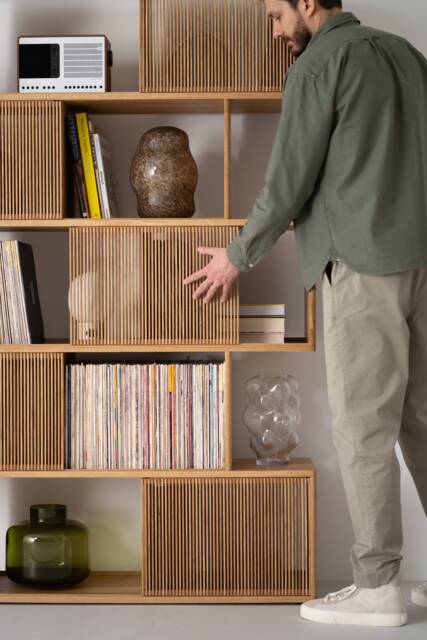 Moll - Wooden Room Divider Shelf, Modern Open Shelving Unit, Decorative Separator - image 1