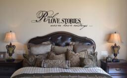 Real Love Stories Wall Decal, Never Have Endings Master Bedroom Sticker Fb012 - thumbnail 1