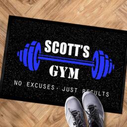 Artylicious Personalised Gym/Weights Room - Door Mat - Home Gym Dumbells Print, Non-Slip Floor Accessories - thumbnail 2
