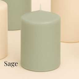 Pastel Pillar Candles Unscented Green Decorative 3 - thumbnail 3