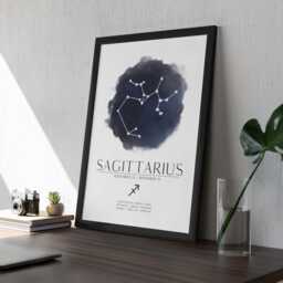 Sagittarius Star Sign Constellation Print & Frame Gift Astronomy Astrology Zodiac Stars Art Wall Decor For Her Him Boyfriend Girlfriend Boho - thumbnail 3