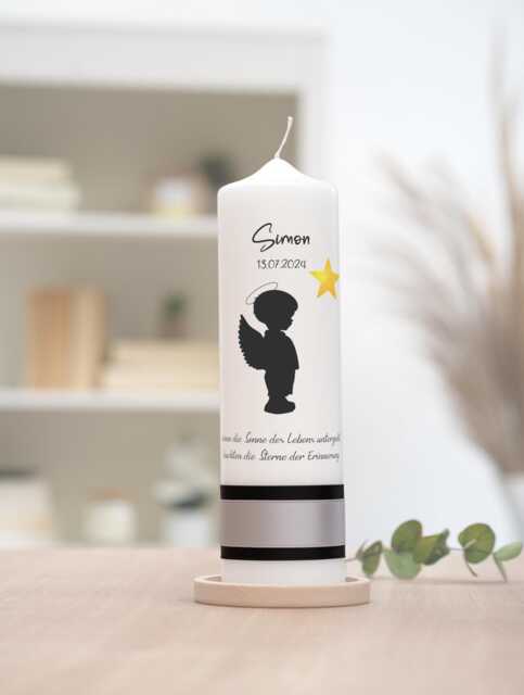 Memorial Candle Little Angel With Star - image 1