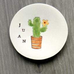 Personalized Cactus Ring Holder, Cacti Gift Ceramic Inspirational Dish Name Pottery, Gifts, Decor - thumbnail 3