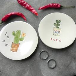 Personalized Cactus Ring Holder, Cacti Gift Ceramic Inspirational Dish Name Pottery, Gifts, Decor - thumbnail 4