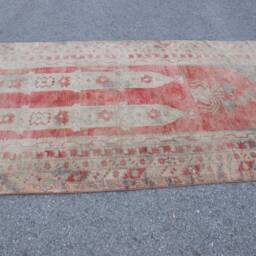 Rugs For Salon, Anatolian Rugs, 4.4x10.8 Ft Large Rug, Turkish Red Antique Vintage Outdoor Living Room Rug - thumbnail 3