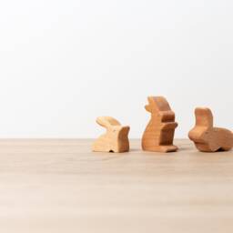 Bawu Rabbit Family Original Wood Sculpture, Handcrafted Art, Carving, Home D??cor, Rustic, Wedding Gift, Birthday, Gift For Her - thumbnail 4