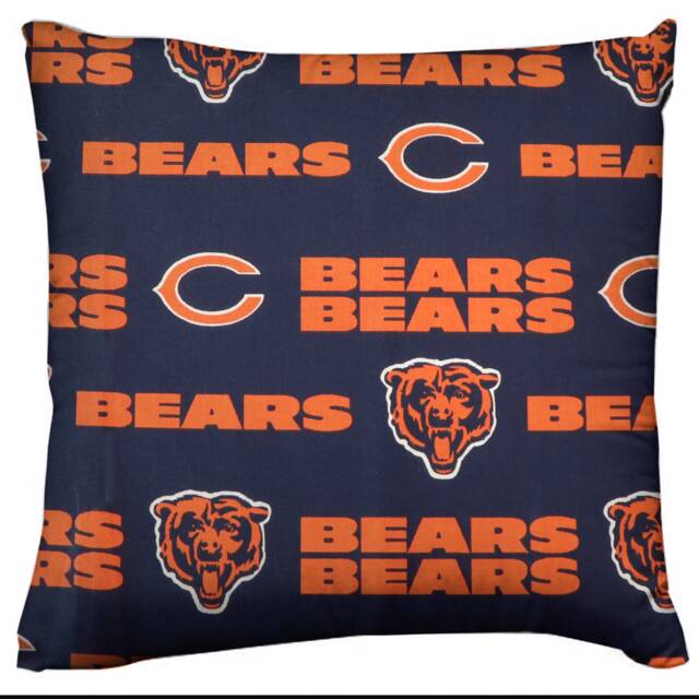Chicago Bears Football Sports Team Decorative Pillow Sham Cushion Cover - Insert Not Included