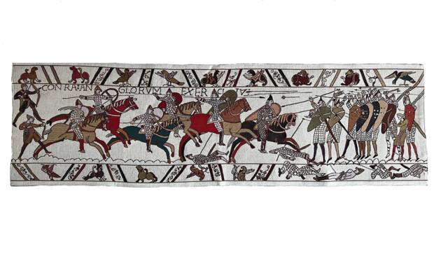 Bayeux Tapestry Wall Hanging Medieval Woven Art - 18x57 Inches - image 1