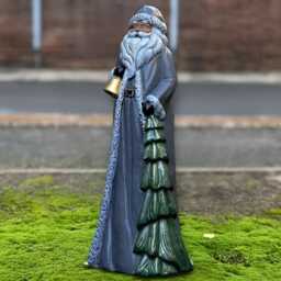 Stone Father Christmas Statue Concrete Santa Claus Figure Handmade Holiday Sculpture Decor For Home Or Garden Festive Winter Gift - thumbnail 1