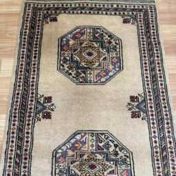 2x4 Beige Bokhara Rug - 0.60x1.20 Bedroom Luxury Area Turkish Fine Quality Afghan - thumbnail 3