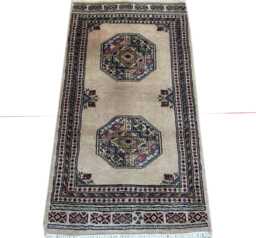 2x4 Beige Bokhara Rug - 0.60x1.20 Bedroom Luxury Area Turkish Fine Quality Afghan