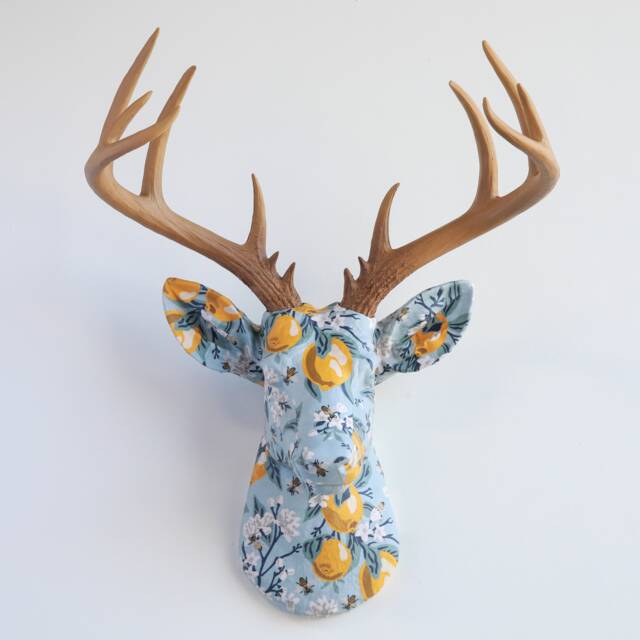 Faux Taxidermy Deer Head Fabric Wall Mount - Decor Lemons Fad6600 - image 1