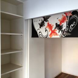 Gold Fish Japanese Tenugui Handmade Noren Curtain, Tapestry Fabric Kingyo in A Pond, Wall Decoration - thumbnail 2