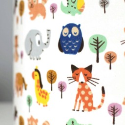 Scandi Animals Lampshade Fox Elephant Owl Pattern For Kids Or Nursery, Ceiling Lamp Base, Made By Vivid Shades - thumbnail 2