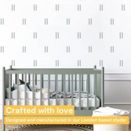Sage Green Line Wall Decal - Stripe Boho Stickers PVC Free, No Odour Repositionable Peel & Stick Fabric - thumbnail 2