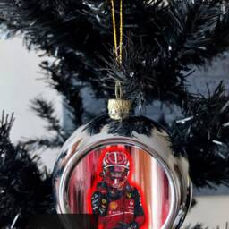 Charles Leclerc Inspired Christmas Bauble Drawing Design - Formula One Inspired Gifts Car Racing Gift Baubles - thumbnail 2