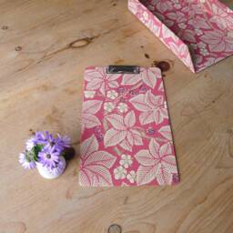 William Morris A4 Clip Board - Bramble Red Office Collection & Stationery Handmade in England - thumbnail 2