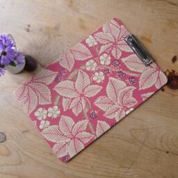 William Morris A4 Clip Board - Bramble Red Office Collection & Stationery Handmade in England - thumbnail 3