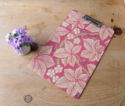 William Morris A4 Clip Board - Bramble Red Office Collection & Stationery Handmade in England - thumbnail 1