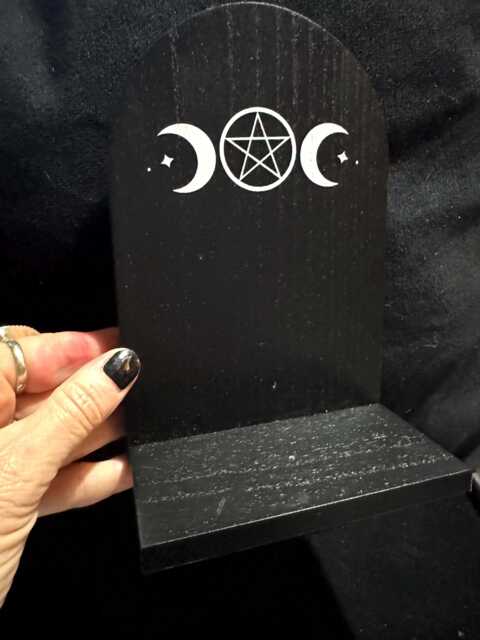 Black Triple Moon Altar Shelf Wall Hanging For Incense Stick/Tealight Can Be Used Small Items - image 1