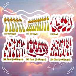 Sets Of Red Chandelier Drops Glass Crystals Droplets Mix Bundle Beads Vintage Christmas Tree Lamp Light Crafts Parts Wedding Decorations - thumbnail 4