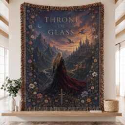 Throne Of Glass Woven Blanket, Manon Blackbeak Abraxos Aelin Galathynius Fantasy Bookish Blanket