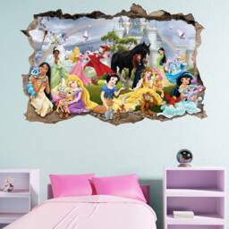 Princesses Pets Fairies Castle Wall Art Sticker Decal Mural Poster Girls Room Decor 1053 - thumbnail 3