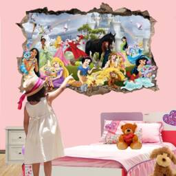 Princesses Pets Fairies Castle Wall Art Sticker Decal Mural Poster Girls Room Decor 1053
