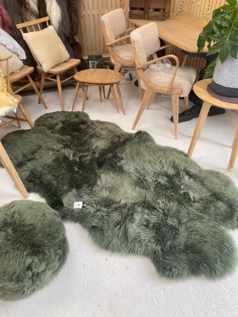 Large Green Sheepskin Rug, Sheepskin, Large Moss, Forest , Quad Rug - image 1