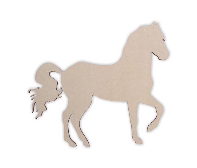 Unfinished Wooden Horse Cutout Rustic Wall Art Decor - image 1