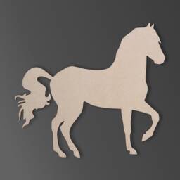 Unfinished Wooden Horse Cutout Rustic Wall Art Decor - thumbnail 2